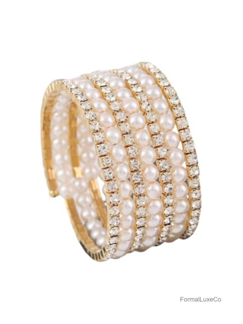 Vintage Gatsby Multilayer Pearl Wrap Bracelet Imitation Pearl Bridal Jewelry